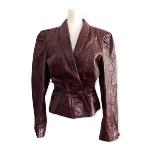 Vintage 70s 80s WILSONS belted cherry leather jacket